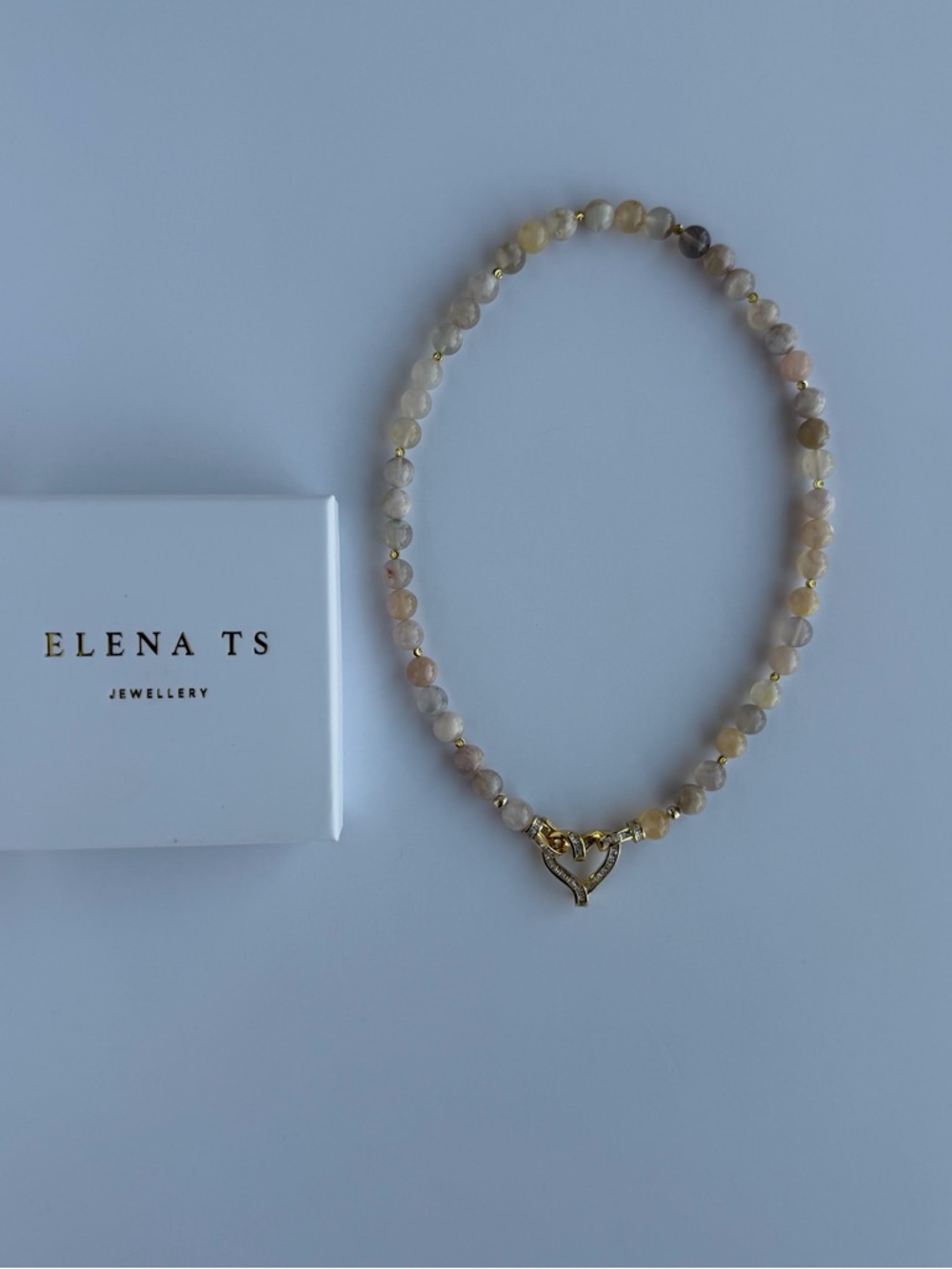 542 Quartz Stone Necklace Heart Clasp Necklace